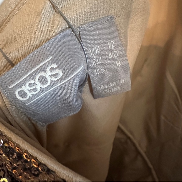 NWT Asos open back sequin snake print mini dress | size 8 - Picture 11 of 15